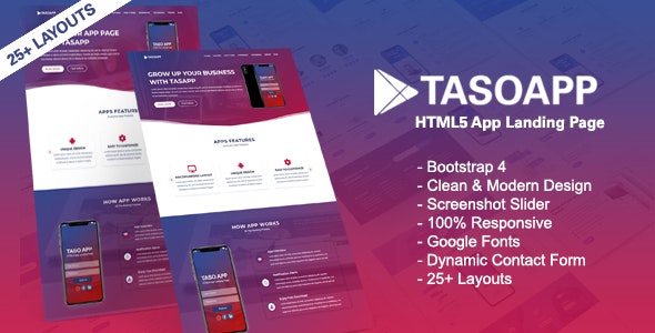 Tasoapp-App Landing Page